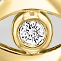 Gold Over Silver Diamond Earring 