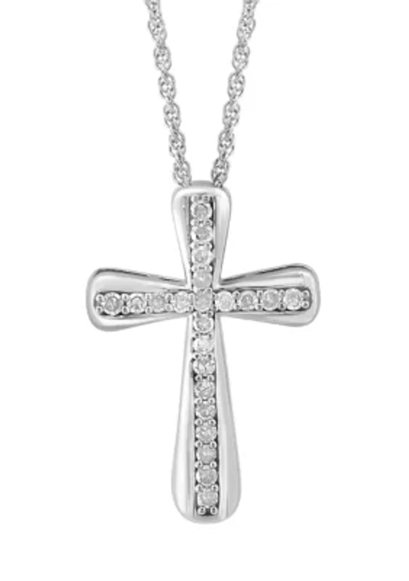 1/4 ct. t.w. Diamond Cross Pendant Necklace