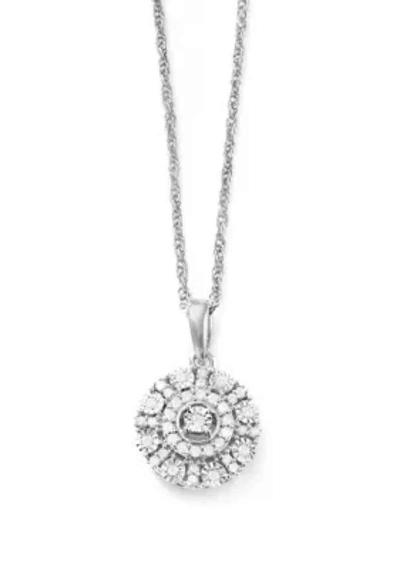 1/7 ct. t.w. Diamond Disc Pendant Necklace