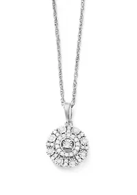 1/7 ct. t.w. Diamond Disc Pendant Necklace