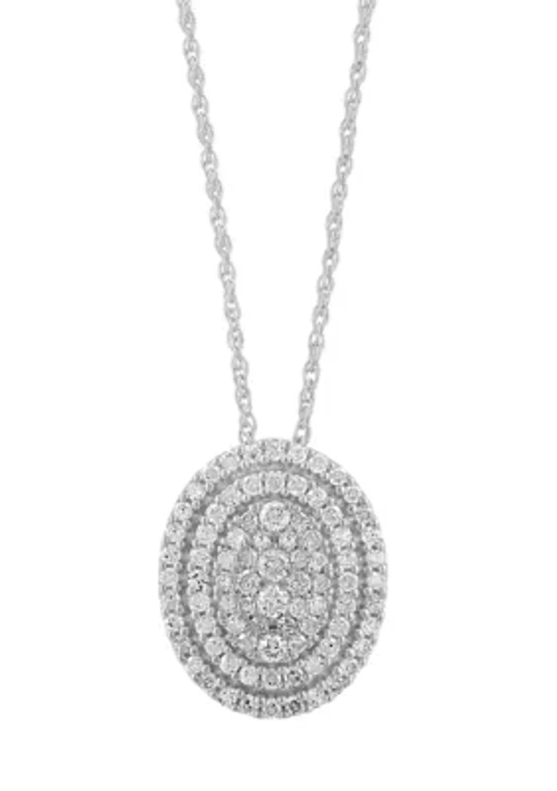 Diamond Pendant Necklace in Sterling Silver