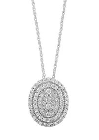 Diamond Pendant Necklace in Sterling Silver