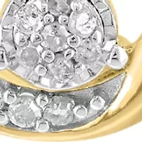 Gold Over Silver Diamond Pendant Necklace 
