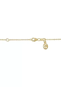 Gold Over Silver Diamond Pendant Necklace 