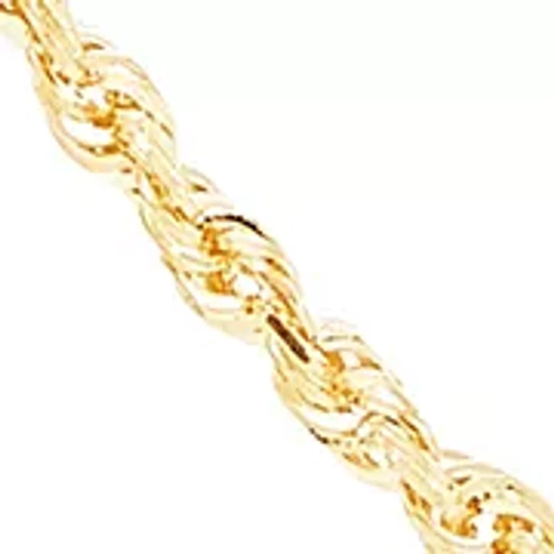 Solid Rope Chain Necklace in 14K Yellow Gold