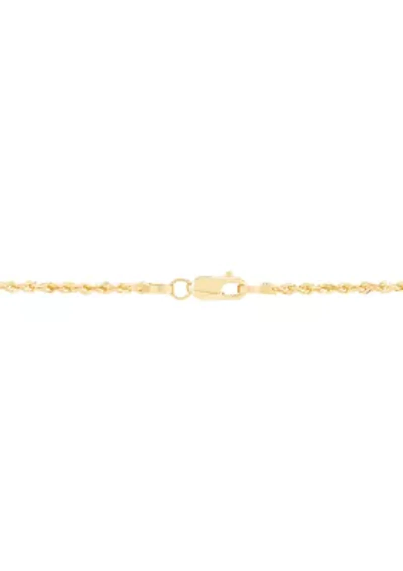 Solid Rope Chain Necklace in 14K Yellow Gold