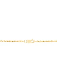 Solid Rope Chain Necklace in 14K Yellow Gold