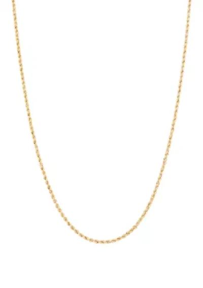 Kids Heavy Hollow Glitter Rope Chain Necklace in 14K Yellow Gold