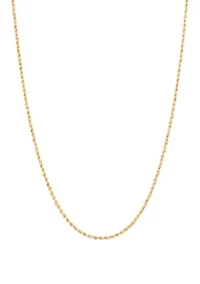 Kids Heavy Hollow Glitter Rope Chain Necklace in 14K Yellow Gold