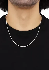 Heavy Hollow Rope Chain Necklace in 14K White Gold