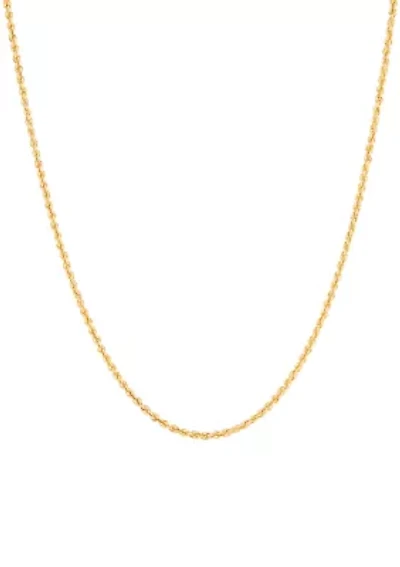 Heavy Hollow Glitter Chain in 14K Yellow Gold