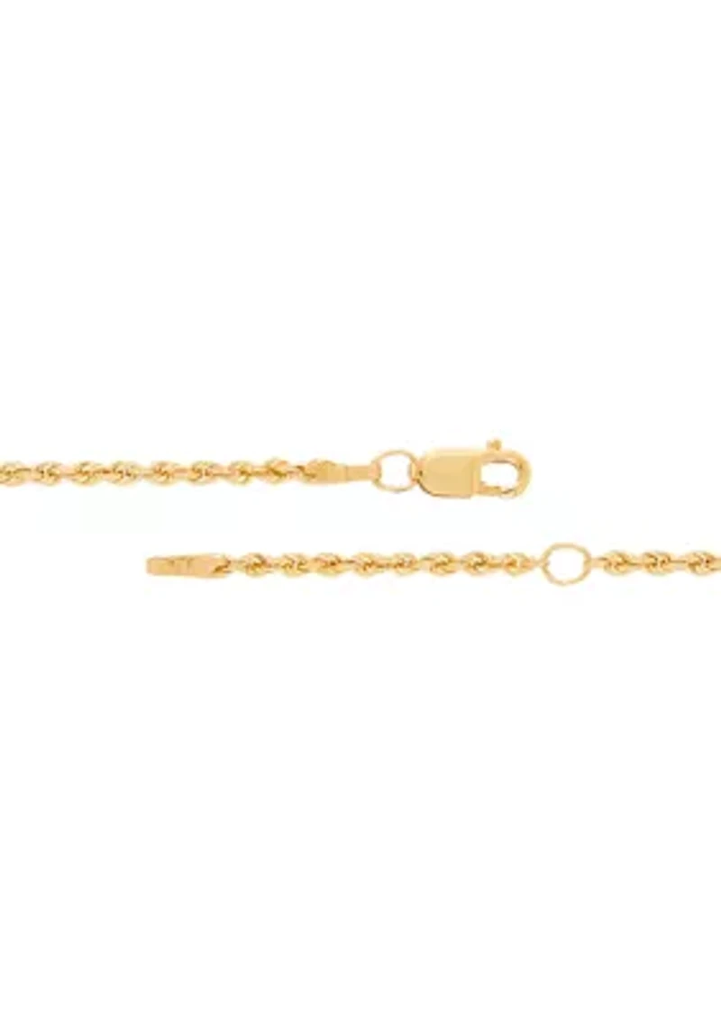 Heavy Hollow Glitter Chain in 14K Yellow Gold