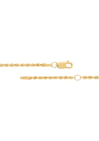 Heavy Hollow Glitter Chain in 14K Yellow Gold
