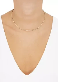 Heavy Hollow Glitter Chain in 14K Yellow Gold