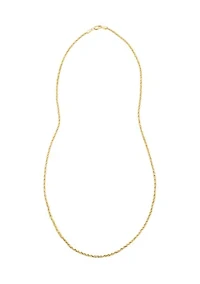 Solid Glitter Chain in 14K Yellow Gold