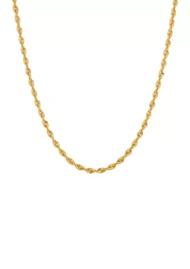 Solid Glitter Necklace in 14K Yellow Gold