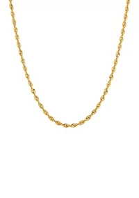 Solid Glitter Necklace in 14K Yellow Gold