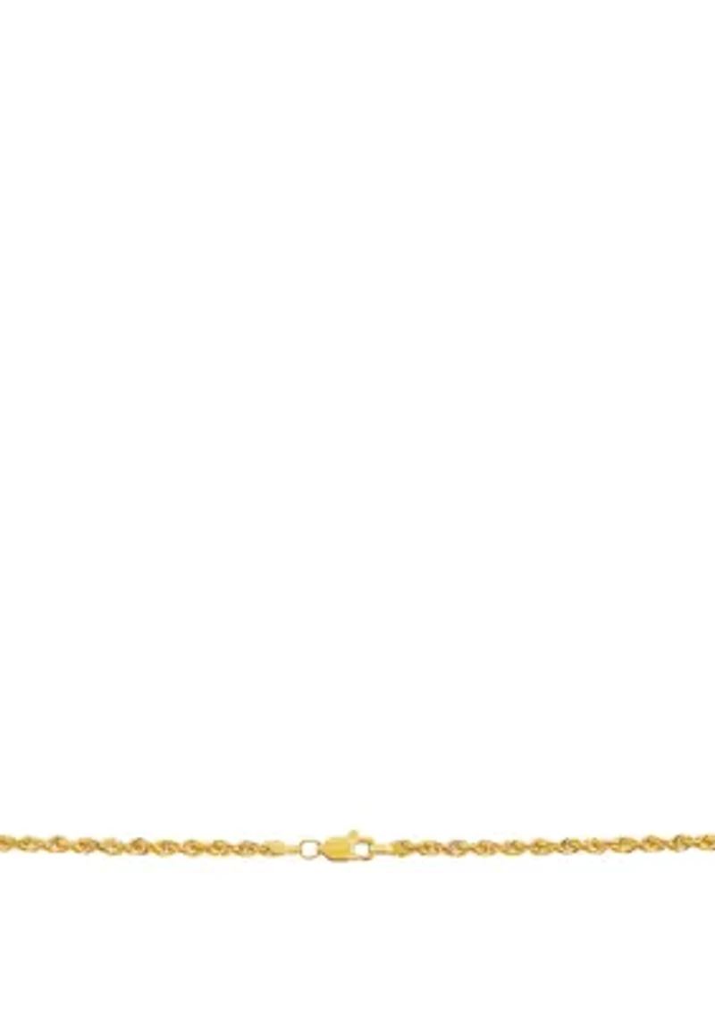 Solid Glitter Necklace in 14K Yellow Gold