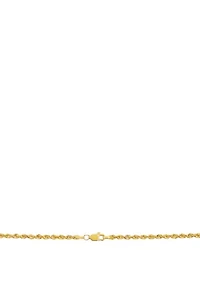 Solid Glitter Necklace in 14K Yellow Gold