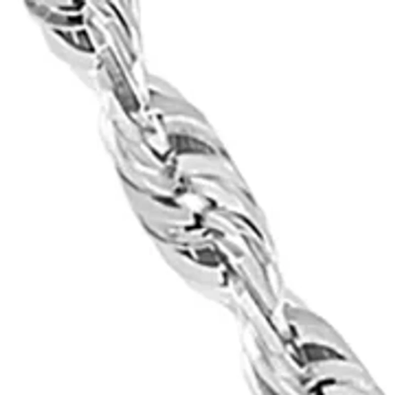 Solid Glitter Chain Necklace in 14K White Gold