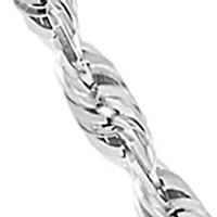 Solid Glitter Chain Necklace in 14K White Gold