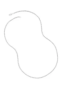 Solid Glitter Chain Necklace in 14K White Gold