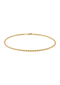Hollow Rope Bracelet in 14K Yellow Gold