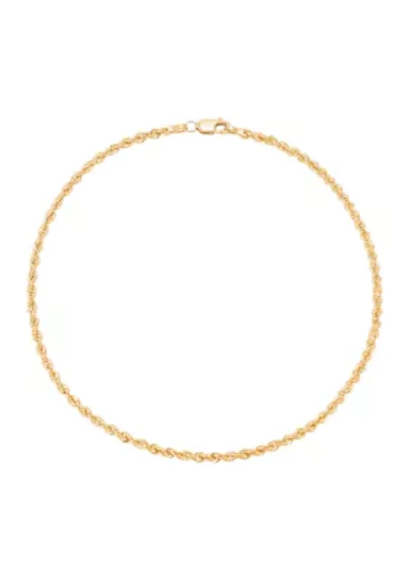 Hollow Rope Bracelet in 14K Yellow Gold