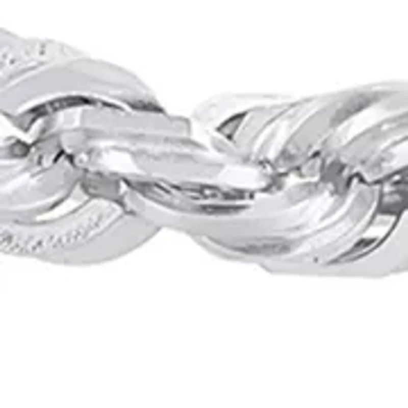Solid Glitter Chain in 14K White Gold