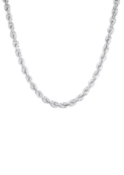 Solid Glitter Chain in 14K White Gold