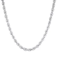 Solid Glitter Chain in 14K White Gold