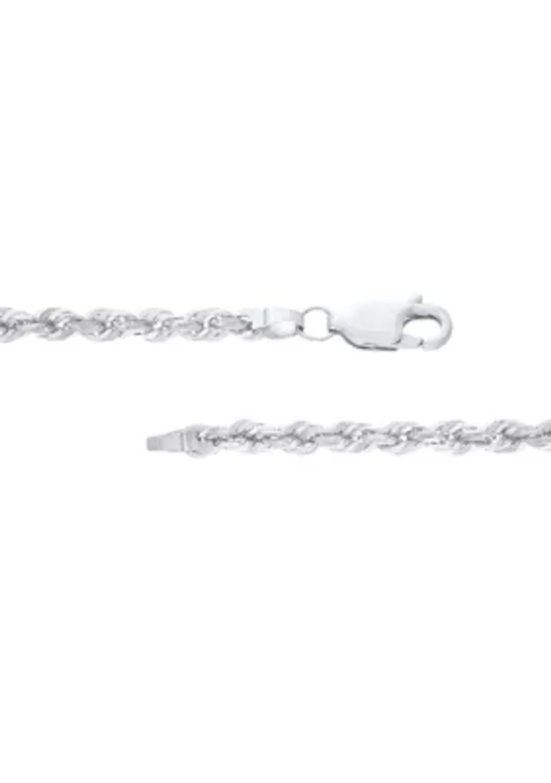 Solid Glitter Chain in 14K White Gold
