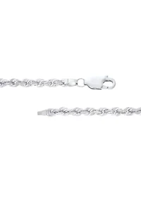 Solid Glitter Chain in 14K White Gold