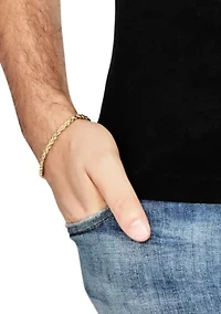 Men's Gold Glitter Bracelet in 14k Yellow Gold