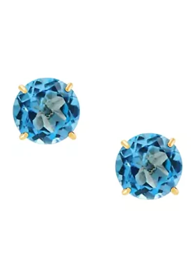 2 ct. t.w. Swiss Blue Topaz Earrings in 10K Yellow Gold 