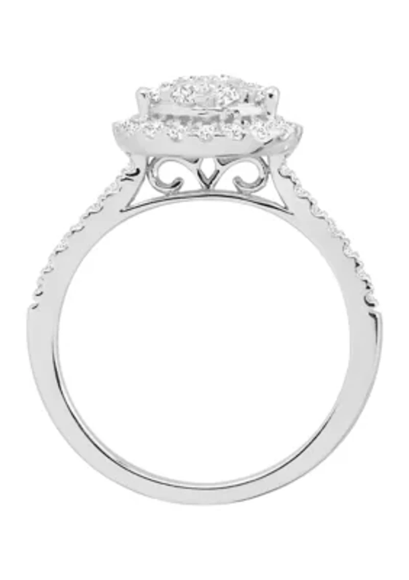 1 ct. t.w. Diamond Engagement Ring 10K White Gold