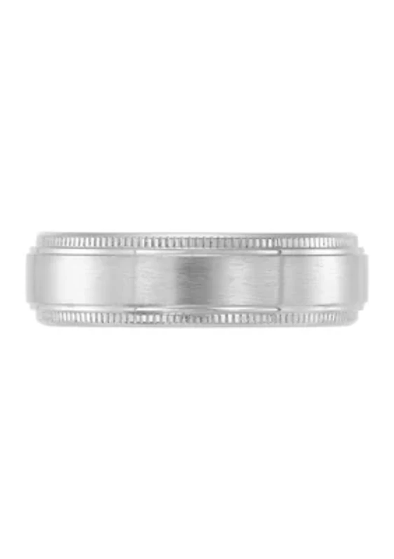 7 Millimeter Gents Band with Milgrain Edges Titanium