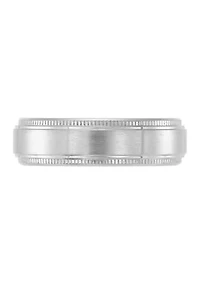 7 Millimeter Gents Band with Milgrain Edges Titanium