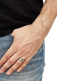 8 Millimeter Two Tone Gents Band Stainless Steel