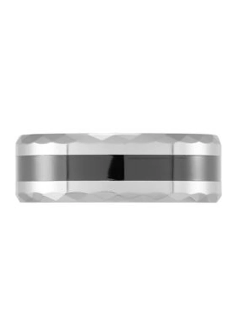 9 Millimeter Gents Band with Black Resin Inlay Tungsten