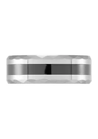 9 Millimeter Gents Band with Black Resin Inlay Tungsten
