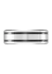 8 Millimeter Gents Band Black Resin Inlay Tungsten