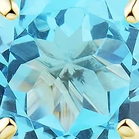 8 Millimeter Swiss Blue Topaz Earrings in 10K Yellow Gold