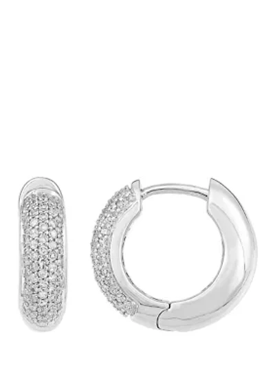 1/2 ct. t.w. Diamond Hoop Earrings 10k Gold