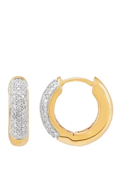 1/2 ct. t.w. Diamond Hoop Earrings 10k Gold