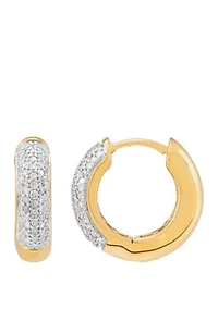 1/2 ct. t.w. Diamond Hoop Earrings 10k Gold