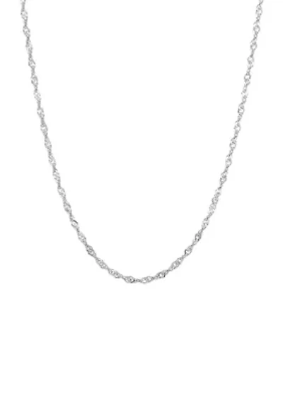 1.35 Millimeter Sparkle Necklace 14K White Gold