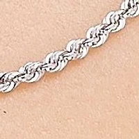 Sterling Silver Glitter Rope Necklace 