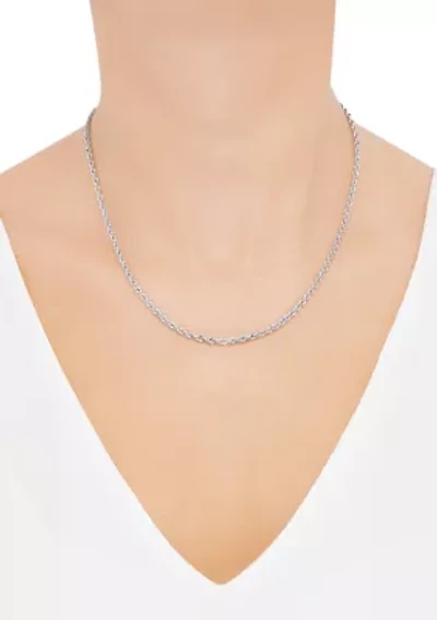 Sterling Silver Glitter Rope Necklace 