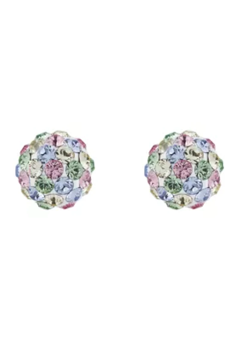 Crystal Ball Baby Earrings 14K Yellow Gold
